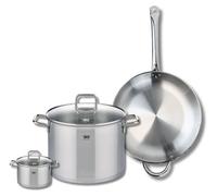 Ensemble de 1 Poêle de cuisson 32 cm et 2 faitouts 12 et 26 cm Elo Profi Citrin