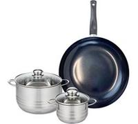 Ensemble de 1 Poêle de cuisson 32 cm et 2 faitouts 14 et 20 cm Elo Prima Brillant
