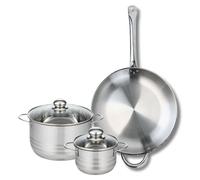 Ensemble de 1 Poêle de cuisson 32 cm et 2 faitouts 14 et 20 cm Elo Profi Brillant
