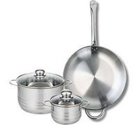 Ensemble de 1 Poêle de cuisson 32 cm et 2 faitouts 14 et 20 cm Elo Profi Brillant