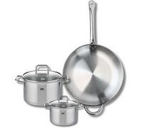 Ensemble de 1 Poêle de cuisson 32 cm et 2 faitouts 14 et 20 cm Elo Profi Citrin