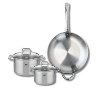 Ensemble de 1 Poêle de cuisson 32 cm et 2 faitouts 16 et 20 cm Elo Profi Citrin