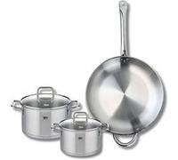 Ensemble de 1 Poêle de cuisson 32 cm et 2 faitouts 16 et 20 cm Elo Profi Citrin