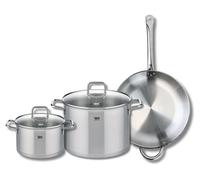 Ensemble de 1 Poêle de cuisson 32 cm et 2 faitouts 20 et 26 cm Elo Profi Citrin