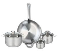 Ensemble de 1 Poêle de cuisson 32 cm et 3 faitouts 12, 14 et 20 cm Elo Profi Brillant
