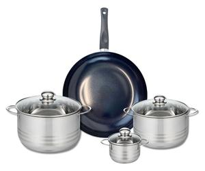 Ensemble de 1 Poêle de cuisson 32 cm et 3 faitouts 12, 20 et 24 cm Elo Prima Brillant