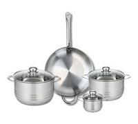 Ensemble de 1 Poêle de cuisson 32 cm et 3 faitouts 12, 20 et 24 cm Elo Profi Brillant