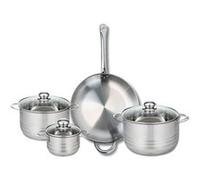 Ensemble de 1 Poêle de cuisson 32 cm et 3 faitouts 14, 20 et 24 cm Elo Profi Brillant Gris