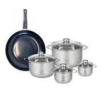 Ensemble de 1 Poêle de cuisson 32 cm et 4 faitouts 12, 14, 20 et 24 cm Elo Prima Brillant