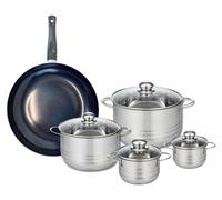 Ensemble de 1 Poêle de cuisson 32 cm et 4 faitouts 12, 14, 20 et 24 cm Elo Prima Brillant