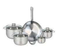 Ensemble de 1 Poêle de cuisson 32 cm et 4 faitouts 12, 14, 20 et 24 cm Elo Profi Brillant