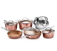 Ensemble de 10 casseroles et poêles Gotham Steel Hammered Collection en céramique de qualité supérieure, avec surface ultra antiadhésive à triple revêtement pour un chauffage
