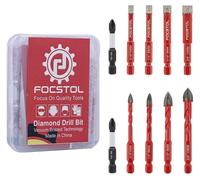 Ensemble de 10 forets diamant pour carrelage, adaptés pour percer la porcelaine, la céramique, le verre, le marbre et le granit, de 5/6/8/10 mm, avec douille hexagonale