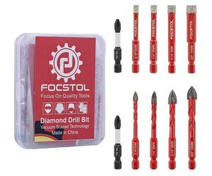 Ensemble de 10 forets diamant pour carrelage, adaptés pour percer la porcelaine, la céramique, le verre, le marbre et le granit, de 5/6/8/10 mm, avec douille hexagonale