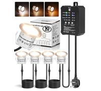 Ensemble de 10 lampes LED pour terrasse, indice de protection IP67, variateur intégré, 3 couleurs, basse tension
