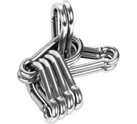 Ensemble de 10 mousquetons en acier inoxydable Unyqoos® – porte-clés robustes pour attacher des clés, des bouteilles d'eau et des ceintures, dimensions 60 x 30 mm, couleur argent, idéal pour le campin