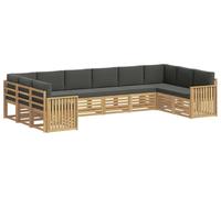 Ensemble de 10 pièces de canapés d'extérieur, couleur blanc et anthracite