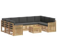 Ensemble de 10 pièces de canapés d'extérieur, couleur blanc et anthracite