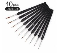 Ensemble De 10 Pinceaux De Peinture Fins, Pour Modèles Miniatures Et Toiles, Poils Synthétiques, Petits Pinceaux