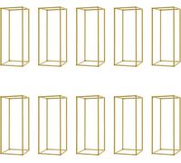 Ensemble de 10 supports à fleurs - Colonne décorative - Hauteur 80 cm - Métal - Socle stable - Design creux - Taille S - Or