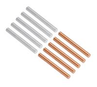 Ensemble de 10 tiges de cuivre et zinc, tiges cuivre et zinc, tige ronde en métal 100 mm longueur 10 mm diamètre pour galvanoplastie, projet d'artisanat en métal