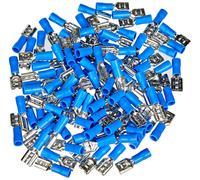 Ensemble de 100 cosses à sertir plates, dimensions : 6,4 x 0,8 mm, compatibles avec des connecteurs jusqu'à 15A