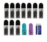 Ensemble De 100 Recharges De Mine De Compas Professionnelles, 2mm 2B Recharges De Mine Pour Compas Avec 2 Taille-Crayons Et 1 Gomme - Graphite De Haute Qualité,Chaque Recharge Pour Compas Mesure 2 Cm
