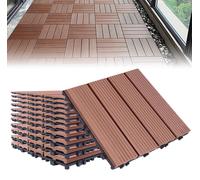 Ensemble de 11 dalles en plastique WPC pour terrasse et balcon