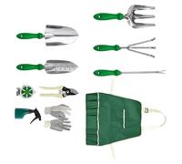 Ensemble de 11 outils de jardinage comprenant une pelle et une grelinette