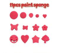 Ensemble de 11 pinceaux en éponge, comprenant des pinceaux en éponge ronds, en forme de fleur, d'étoile et autres, outils de peinture acrylique, convient pour les cours d'art, l'artisanat, éponges d'a