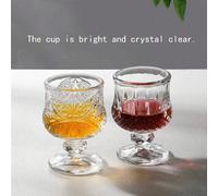Ensemble de 12/6/4/2/1 pièce Verre à shot en cristal de verre transparent de 50 ml à tige haute avec motif strass/papillon. Verres à vodka, whisky et alcool haut de gamme, lumineux et translucides ave