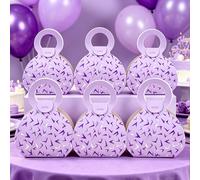 Ensemble de 12 boîtes cadeaux thème K-Pop avec poignées, boîte d'emballage cadeau style lumière violette, boîte à bonbons, boîte à collations, boîte d'emballage cadeau fête K-Pop, fournitures d'emball