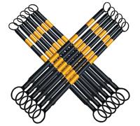 Ensemble de 12 cônes de signalisation télescopiques - Poteaux de sécurité réglables de 1,6 à 3 m avec Ruban réfléchissant Bleu et Blanc - Signalisation routière Jaune et Noire pour la sécuri