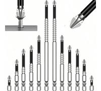 Ensemble de 12 embouts de tournevis magnétiques | Embouts PH/Hex/Torx en alliage S2 - Résistant à la rouille et antidérapant | Kit de réparation de précision pour électronique/meubles/automobile | Liv