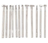 Ensemble de 12 outils pour graver et gaufrer le cuir, en argent, alliage métallique