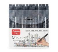 Ensemble De 12 Stylos À Pigments Noirs, Micro-Stylo Fineliner, Encre D'archive, Pointe De Calligraphie, Pinceau Étanche, Pour Croquis Technique Artistique
