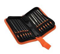 Ensemble de 13 limes métalliques en acier brossé, comprenant des limes semi-circulaires, angulaires, circulaires, plates et en forme d'aiguille, avec support en plastique 13Pcs
