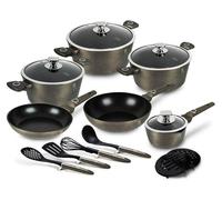 Ensemble de 15 pièces de batterie de cuisine BERLINGERHAUS, avec revêtement en titane, collection Crystal, modèle BH-7167