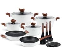 Ensemble de 15 pièces - Set de casseroles - Poêles - Casseroles avec couvercles - Marmites et poêles - Compatible induction