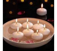Ensemble de 150/100/80/50/30/20/10/1 pièce bougies flottantes parfumées pour la décoration d'hôtel, bougies de thé flottantes en cire, bougies décoratives pour centre de table rond de mariage Blanc-1p