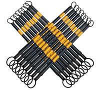 Ensemble de 16 balises de signalisation télescopiques, poteaux réglables de 1,6 à 3 m avec Ruban réfléchissant Jaune et Noir Haute visibilité pour Une sécurité et Une régulation de la circul