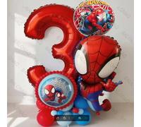 Ensemble de 16 ballons Spidey et ses amis extraordinaires, ballon en aluminium rouge numéro Spiderman pour anniversaire, baby shower, cadeaux pour enfants RUBIS