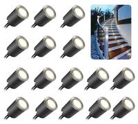 Ensemble de 16 spots encastrables au sol à LED, diamètre 32 mm, indice de protection IP67, tension 12V, température de couleur 4500K