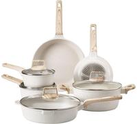 Ensemble de 17 casseroles et poêles, ensemble d'ustensiles de cuisine antiadhésifs en granit, ustensiles de cuisine à induction, ensembles de cuisine pour camping-car avec poêles, saucières, sauteuses