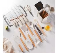 Ensemble de 19 pièces couteaux de cuisine et ustensiles en silicone