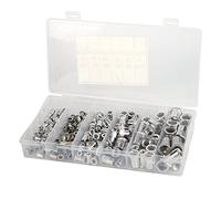 Ensemble de 190 écrous à riveter en aluminium, kit d’inserts pour écrous à riveter à tête plate et filetée, anti-rouille, ne se déforme pas, installation facile, assortiment
