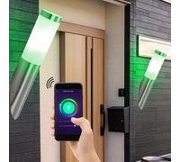 Ensemble de 2 applications de commande vocale de lampe de terrasse pour applique murale extérieure intelligente dans un ensemble comprenant des ampoules LED RVB