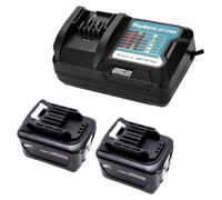 Ensemble de 2 batteries de 4,0 Ah (modèle BL1041B) + chargeur 12V pour appareils Makita 12V