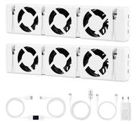 Ensemble de 2 boosters de radiateur ISOISL, ventilateurs magnétiques pour radiateur, débit de 102 m³/h, niveau sonore de 20 dB, avec thermostat, pour radiateurs jusqu'à 100 cm