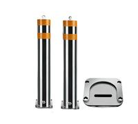 Ensemble de 2 bornes de stationnement durables en acier inoxydable avec base amovible(50cm)